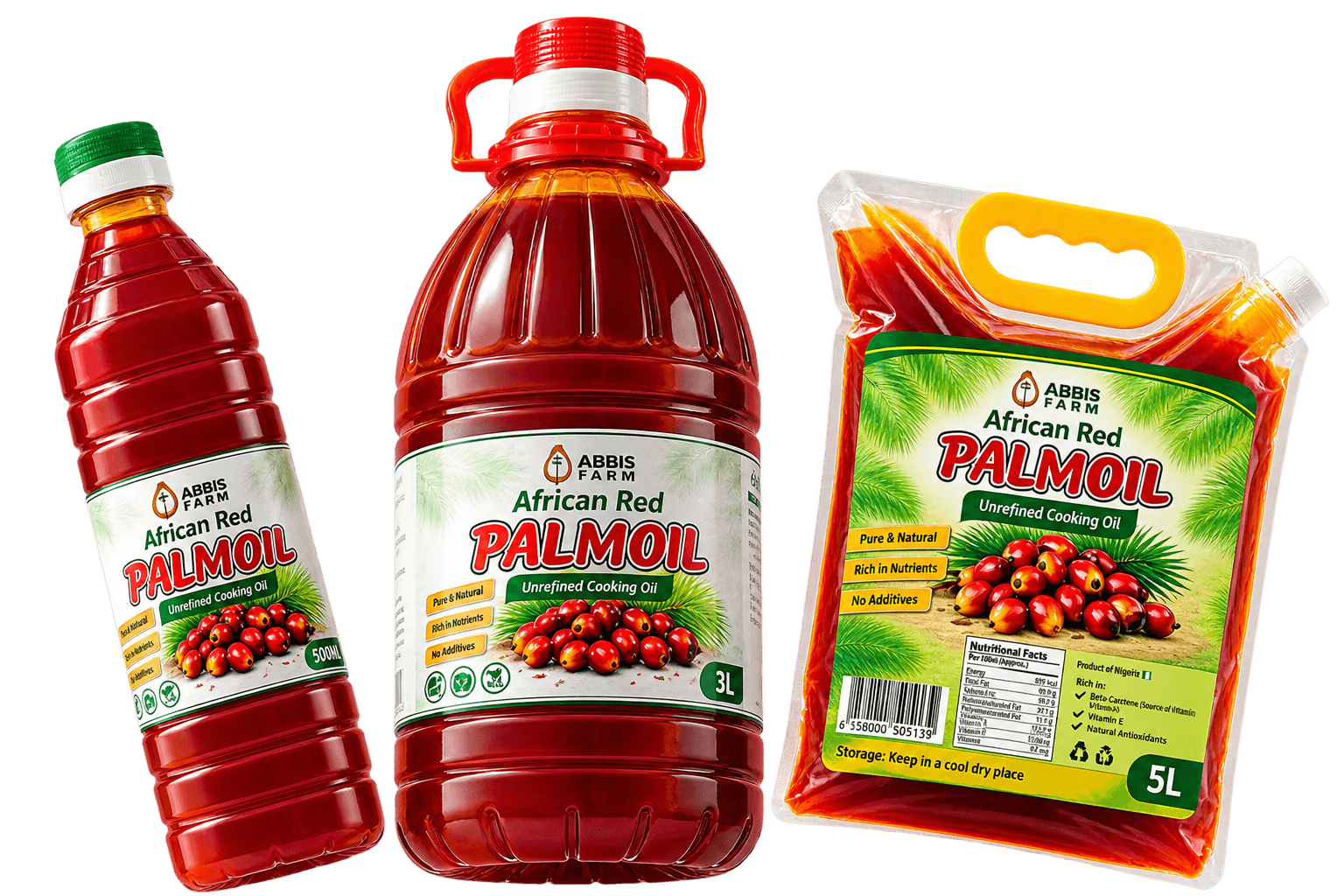 Freshly harvested red palm fruit